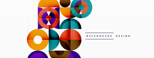 Colorful circle abstract background. Minimal geometric template for wallpaper, banner, presentation