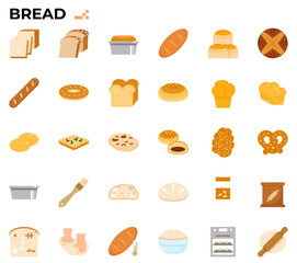 Fototapeta na wymiar bread and baking icon set.