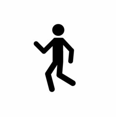 Fototapeta na wymiar man walking icon, stick man figure walking, icon isolated on white background, flat design style