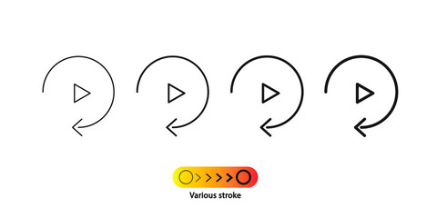 replay icon vector isolated on white background.