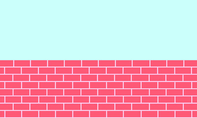 Brick wall with sky background vector. 