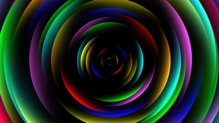 Colorful curves pattern on plain black background