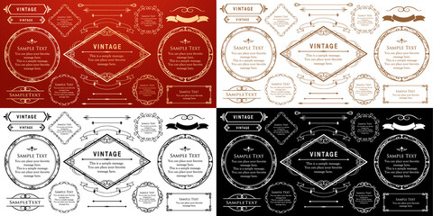 高級感のあるフレームデザイン　カードデザイン　アンティーク　ラグジュリー　ビンテージ	
