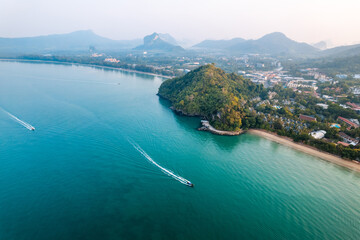 bay beach and sea in the morning in the tropics