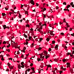 Pink confetti hearts seamless texture. Abstract background for Valentine's Day or Weddings and Mother's Day. Vector illustration