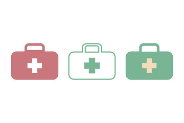 Set of three containers of first aid kits