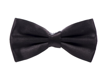 Black bow tie isolated on white background.