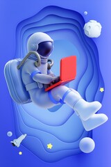 3D rendering of a cartoon astronaut © 天乐 张