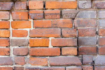 Obraz premium Old brick wall with red brick, brick background