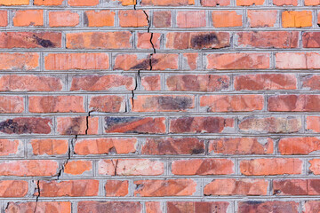 Old brick wall with red brick, brick background