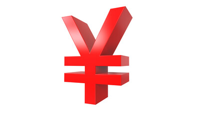 Obraz premium Chinese Yuan Renminbi currency symbol of People's Republic of China in Red - 3d rendering, 3d illustration