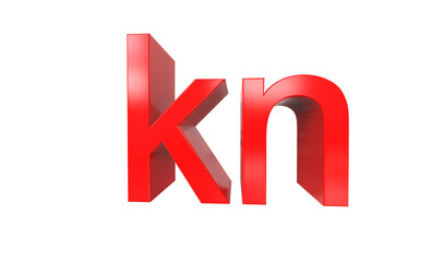 Croatian Kuna currency symbol of Croatia in Red - 3d rendering, 3d illustration