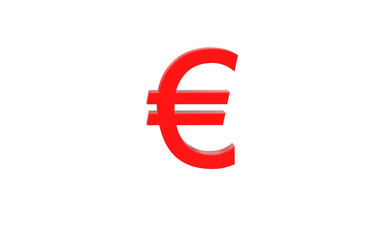 Euro currency symbol of European union in Red - 3d rendering, 3d illustration