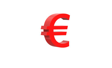 Euro currency symbol of European union in Red - 3d rendering, 3d illustration