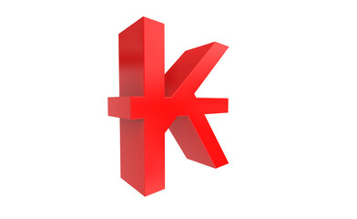 Obraz premium Laotian kip currency symbol of Laos in Red - 3d rendering, 3d illustration