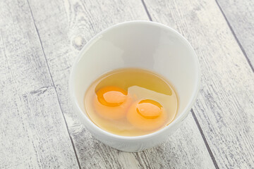 Chicken egg in the bowl