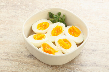 Boiled chicken egg for breakfast