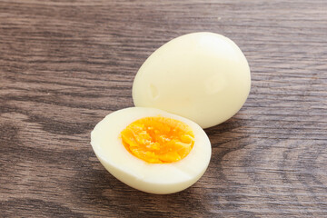Boiled chicken egg for breakfast