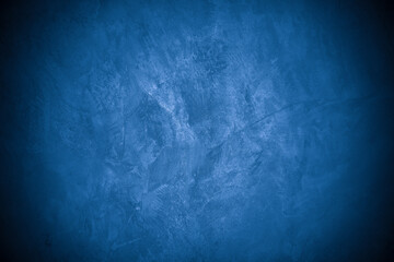 Old wall pattern texture cement blue dark abstract  blue color design are light with black gradient background.