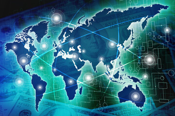 Fototapeta na wymiar connection concept of global business from concepts