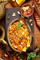 Carrot hutch. Indian kitchen - obrazy, fototapety, plakaty