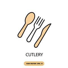 cutlery icons  symbol vector elements for infographic web
