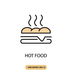 
hot food icons  symbol vector elements for infographic web