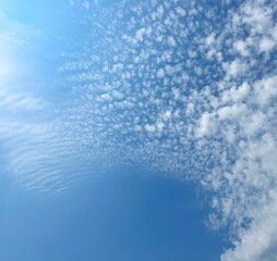 Fototapeta na wymiar Blue sky and clouds. Beautiful cloudscape in heaven.