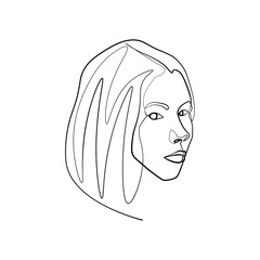 Surreal Faces Continuous line, drawing of set faces and hairstyles, fashion concept, woman's beauty, minimalist, vector illustration, pretty sexy. Take care of yourself.