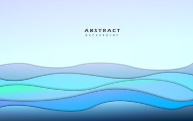 Abstract blue waves shape background vector