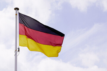 flag german in germany state flag on wind mat with blue cloud sky