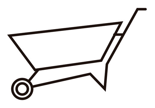 Icono de carretilla en fondo blanco. 