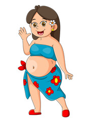 The happy pregnant mother doing the maternity photo shoot