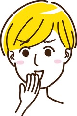 男性　女性　中性的　顔　表情　笑顔　高飛車　金髪　外国人