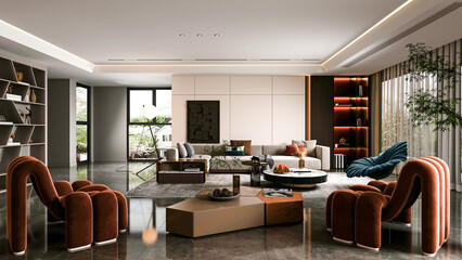 living room interior, modern living room, modern living room with fireplace, spacious interior design