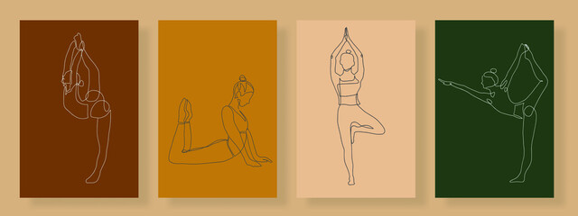 continuous line drawing of a woman's fitness yoga concept vector health illustration.
It's the International Day of Yoga.