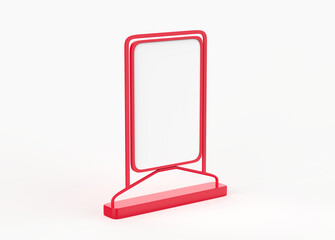 Street advertising stand for advertising. Mockup billboard. 3d illustration
