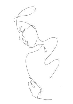 recommend clip art: Continuous line Naked woman or one line drawing on white isolated background. fashion concept, woman beauty minimalist, illustration of a beautiful nude figure. 