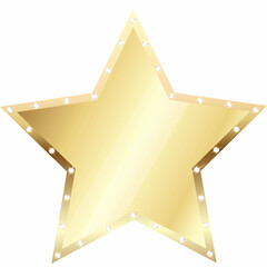 Gold star with diamonds. Vector star icon
