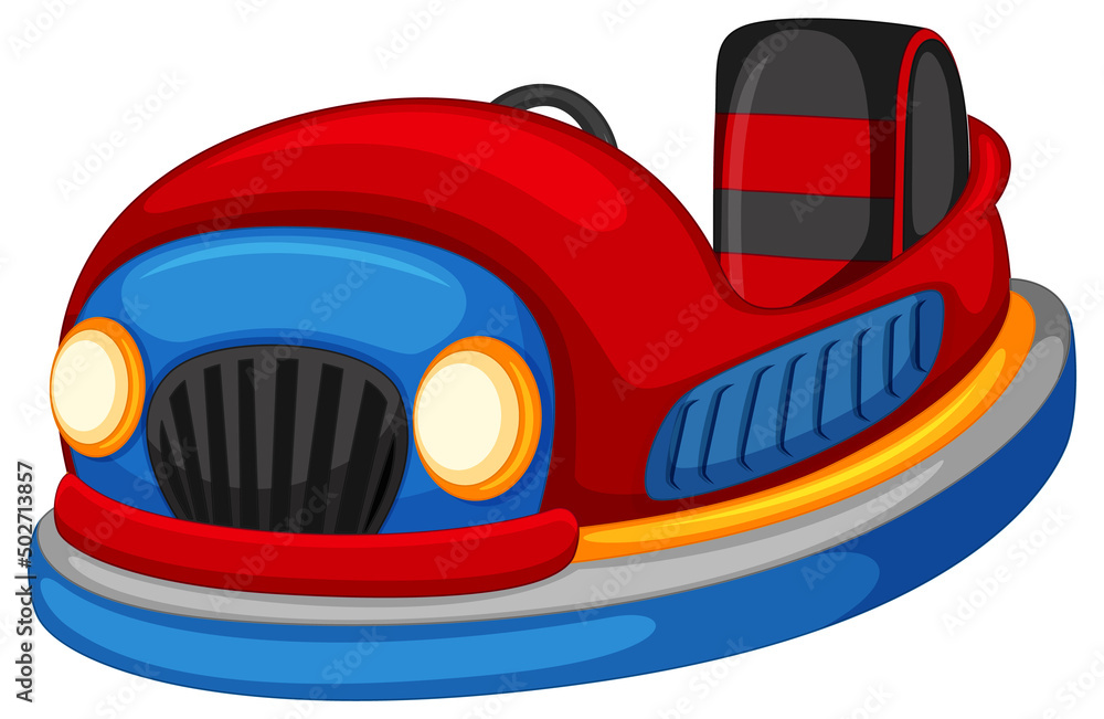 Sticker Bumper car in cartoon style