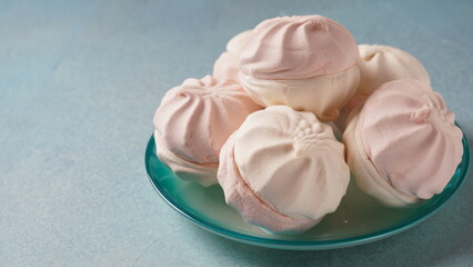 Sweet marshmallows. Delicious zephyr with  vanilla