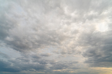 Naklejka na ściany i meble Beautiful clouds in the blue sky. Natural atmospheric background.