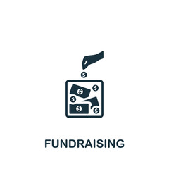 Fundraising icon. Monochrome simple Crowdfunding icon for templates, web design and infographics