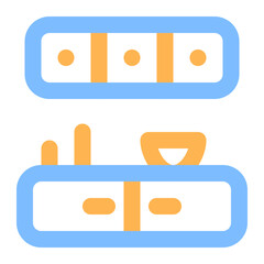 kitchen set colored line icon