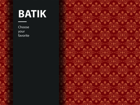 Ethnic Batik Vector Indonesian Pattern Fashion Seamless Vintage Textile Abstract Flat Culture Art