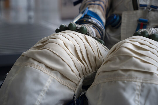 Astronaut space suit gloves close up