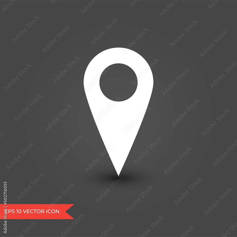 Poster gps pointer marker pictogram. location pin icon.
