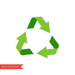 Recycle icon template. Three green arrows