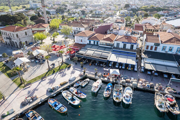 Drone shot in beautiful Urla, Izmir - the third largest city in Turkey. Aerial view