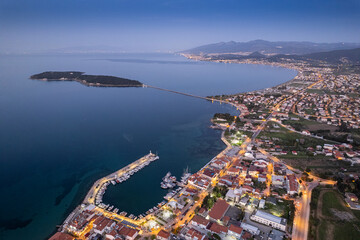 Drone shot in beautiful Urla, Izmir - the third largest city in Turkey. Aerial view